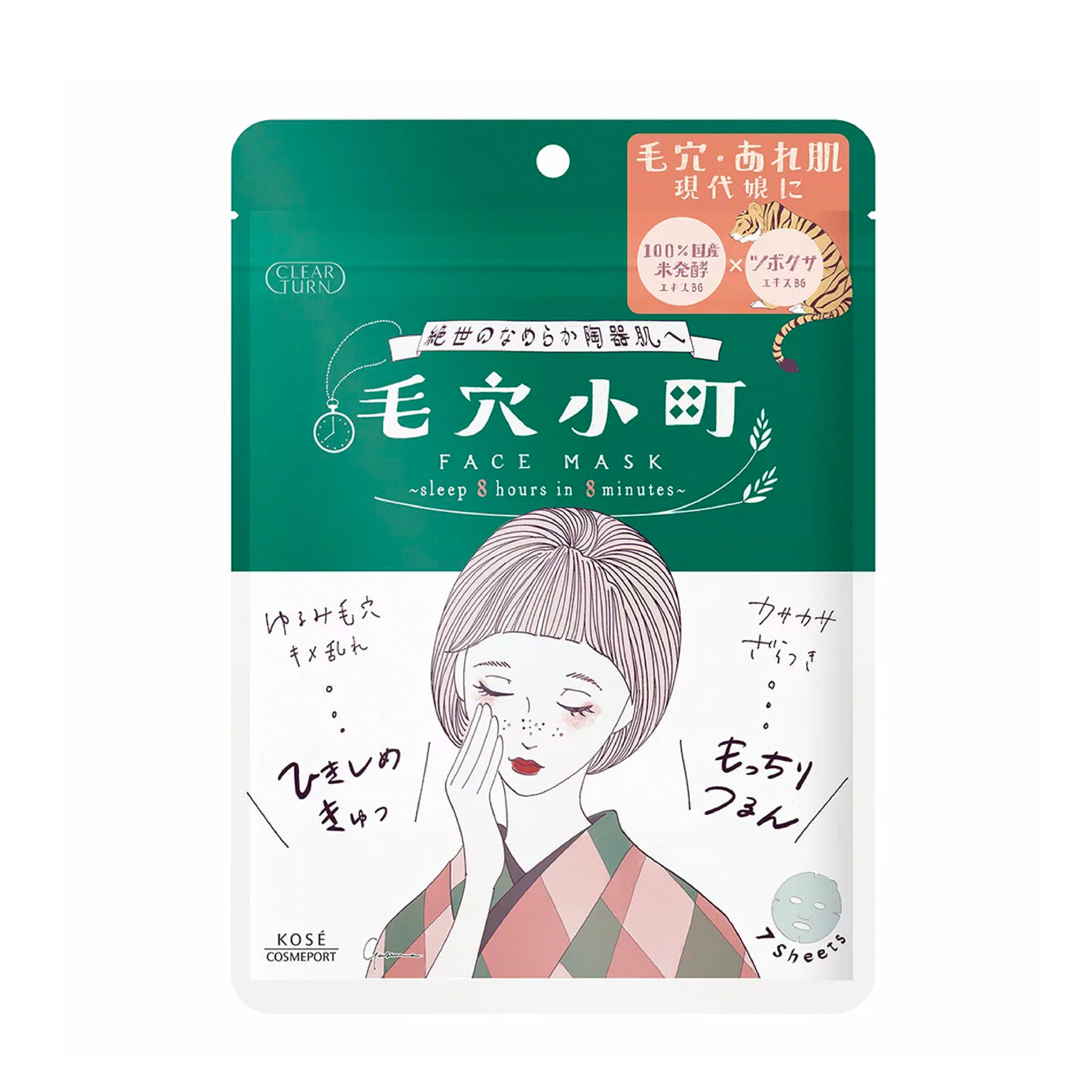 แผ่นมาส์กบำรุงผิวหน้า CLEAR TURN พอร์ แคร์ สมูทติ้ง  7 แผ่น_1